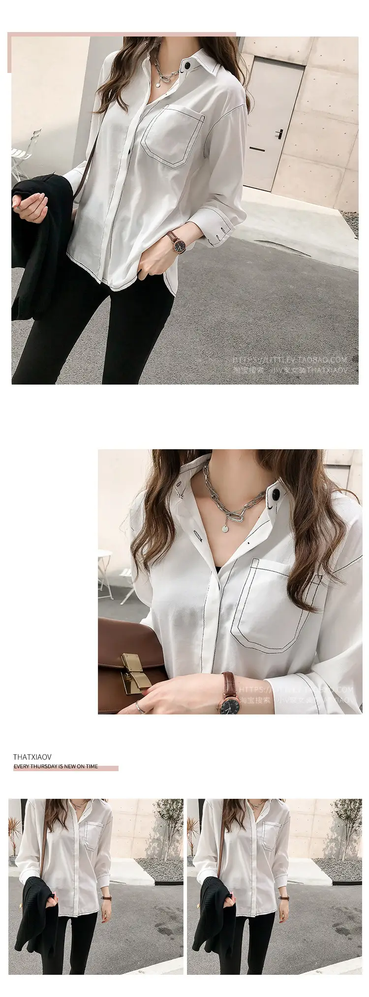 Women Long Sleeve Shirt Pure Color Winter Style — feature 26