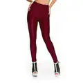 Black Matte Leather High-Waist Leggings for Women Large Size - Image 4