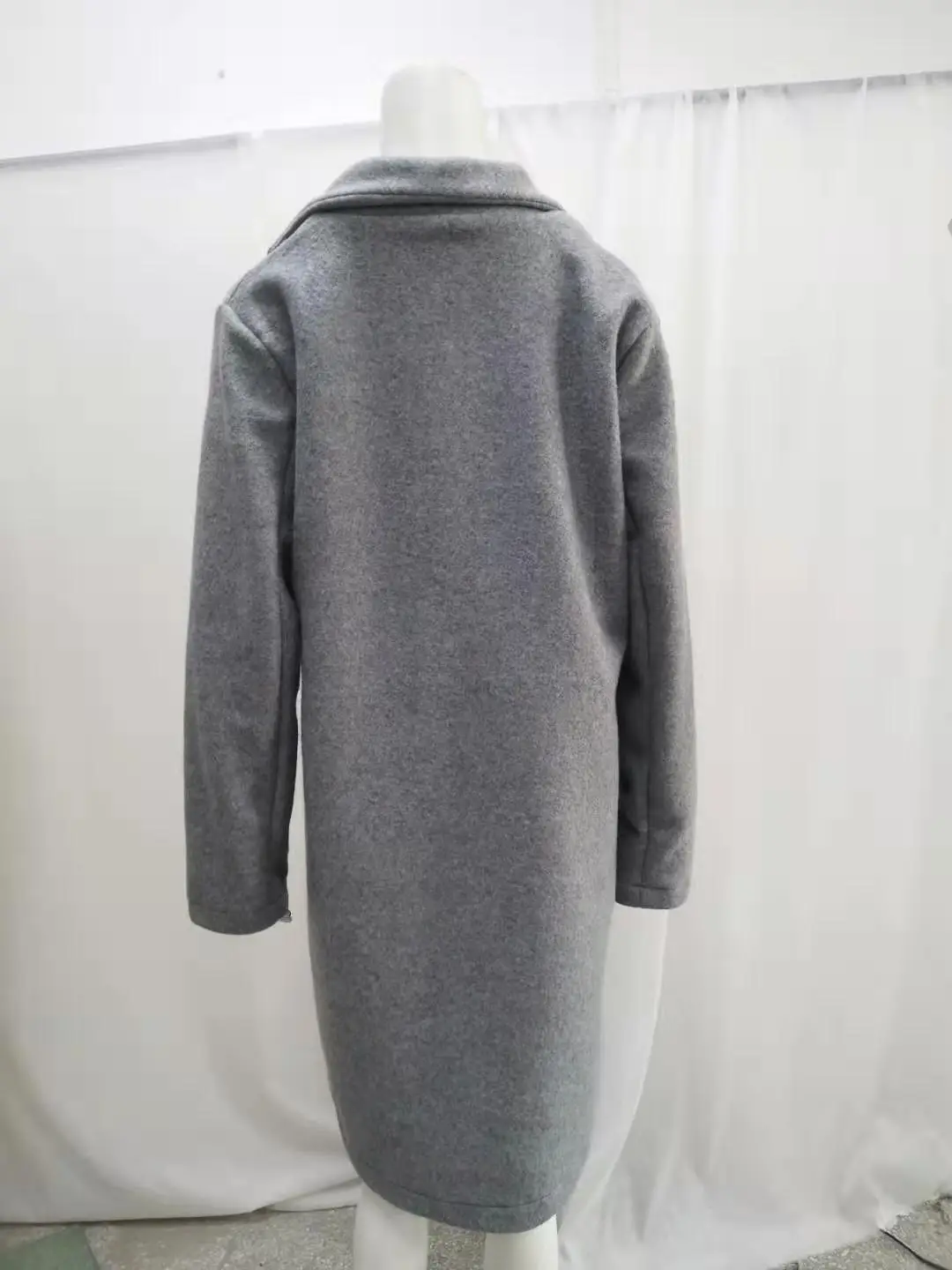 Women's Royal Blue Lapel Tweed Coat 2024 Winter — feature 12