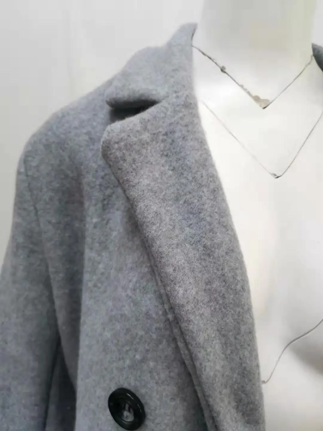 Women's Royal Blue Lapel Tweed Coat 2024 Winter — feature 13