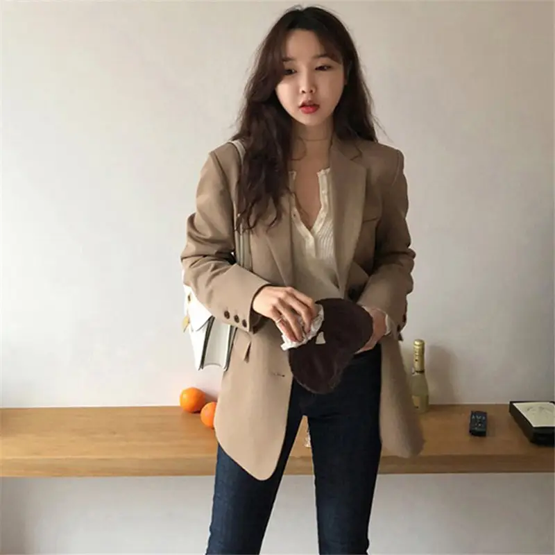Women's Korean Style Slim Fit Jacket with Collar - Image 5