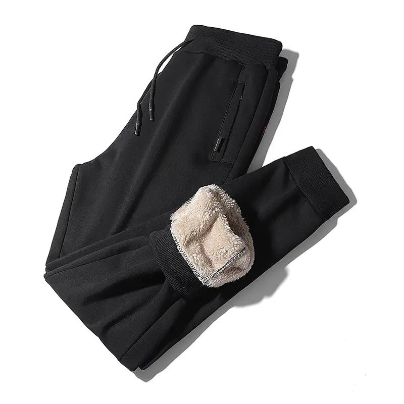 Winter Men's Grey Fleece Lined Sweatpants Small