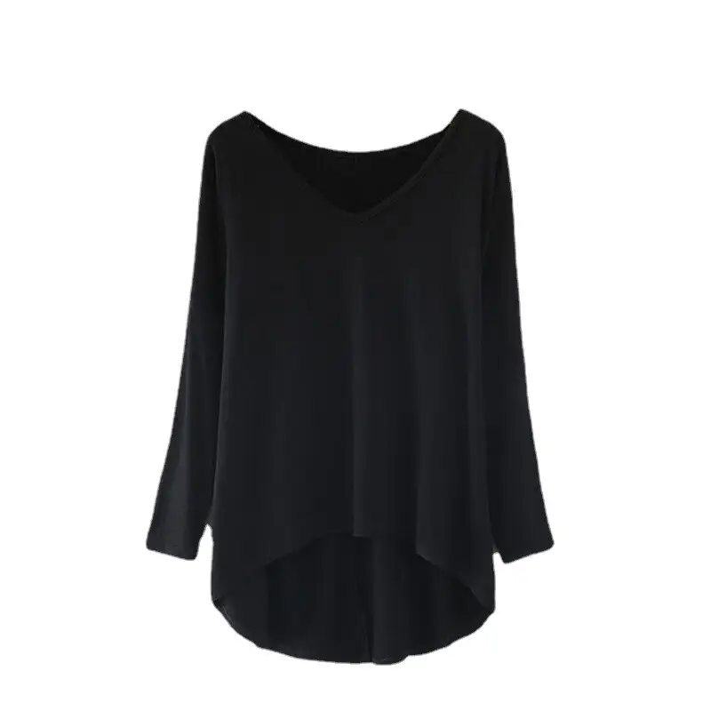 Women's V-Neck Long Sleeve T-Shirt Pink Multi Color - Image 12