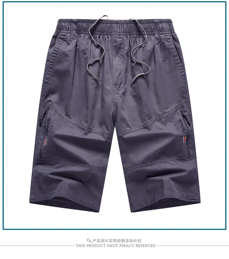 Men's Olive Green Multi-Pocket Shorts Summer Work Pants — feature 18