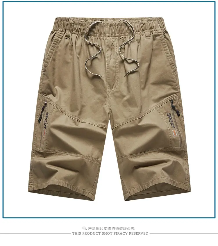 Men's Olive Green Multi-Pocket Shorts Summer Work Pants — feature 19