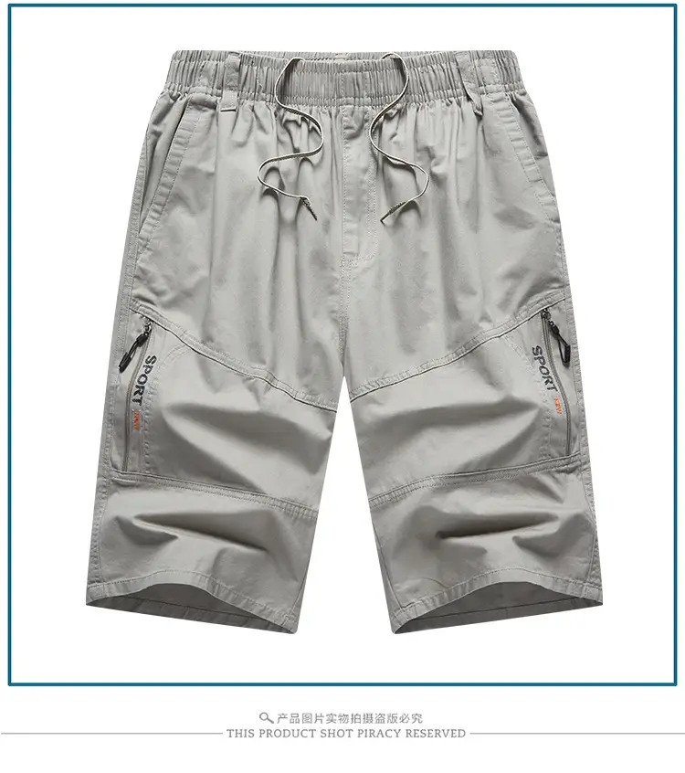 Men's Olive Green Multi-Pocket Shorts Summer Work Pants — feature 20