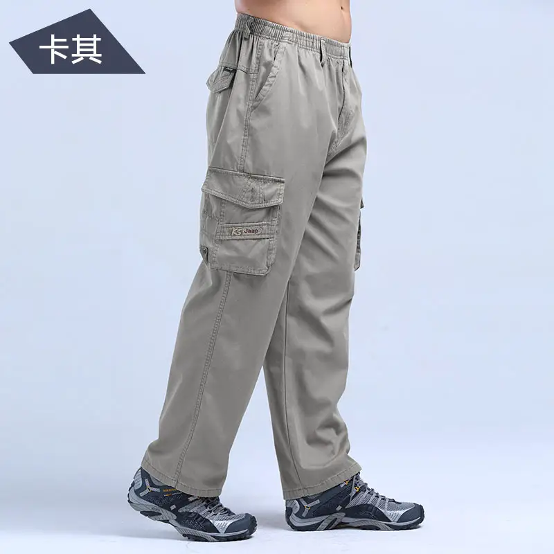 Men's Army Green Thick Thin Sports Pants Plus Size - Image 6