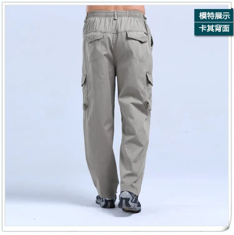 Men's Army Green Thick Thin Sports Pants Plus Size - Image 8