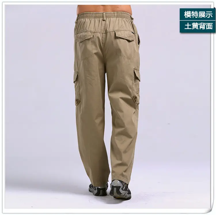 Men's Army Green Thick Thin Sports Pants Plus Size — feature 2