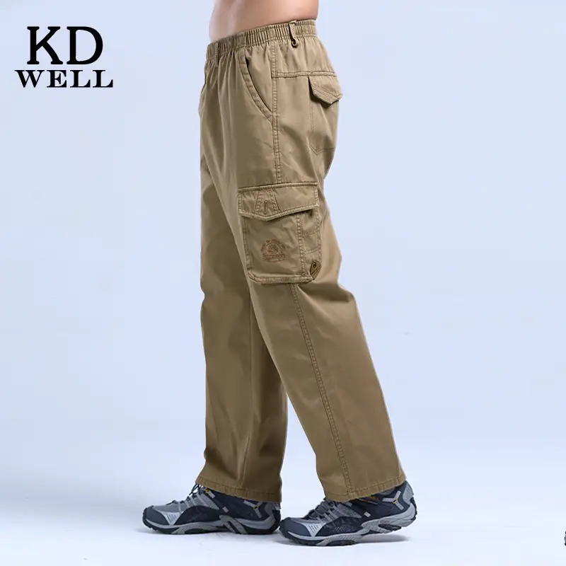 Men's Army Green Thick Thin Sports Pants Plus Size — feature 3