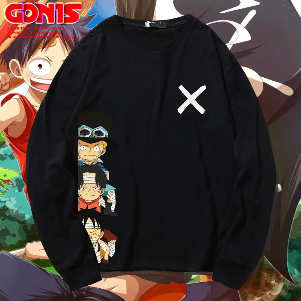 One Piece Long Sleeve T-Shirt White Anime Print - Image 10