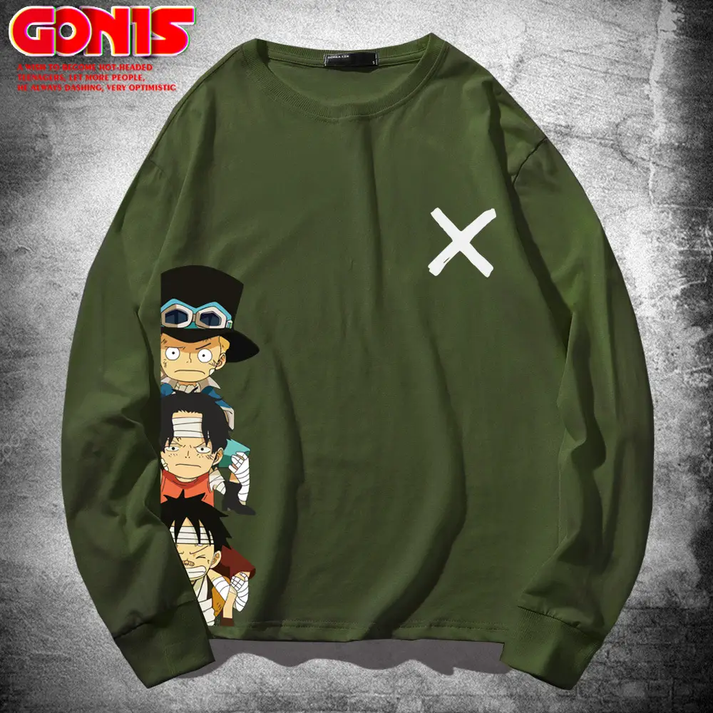 One Piece Long Sleeve T-Shirt White Anime Print - Image 6