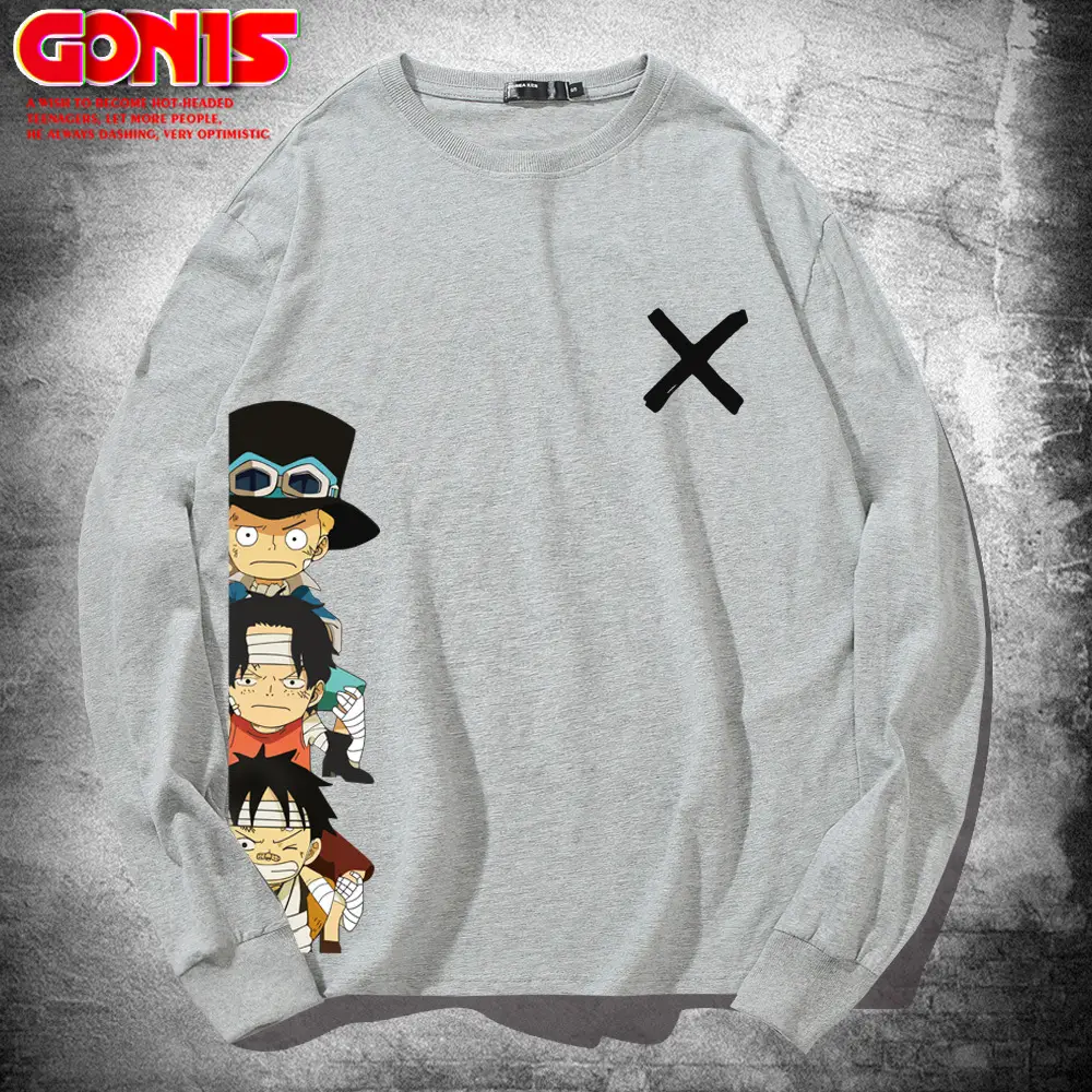 One Piece Long Sleeve T-Shirt White Anime Print - Image 7