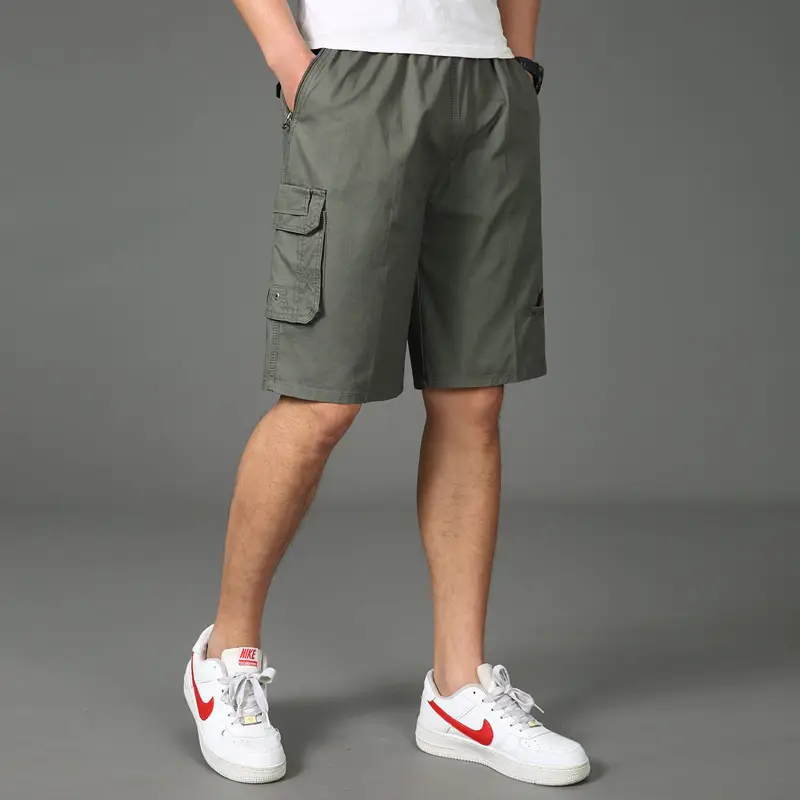 Men's High Waist Cotton Cargo Shorts Medium to XL