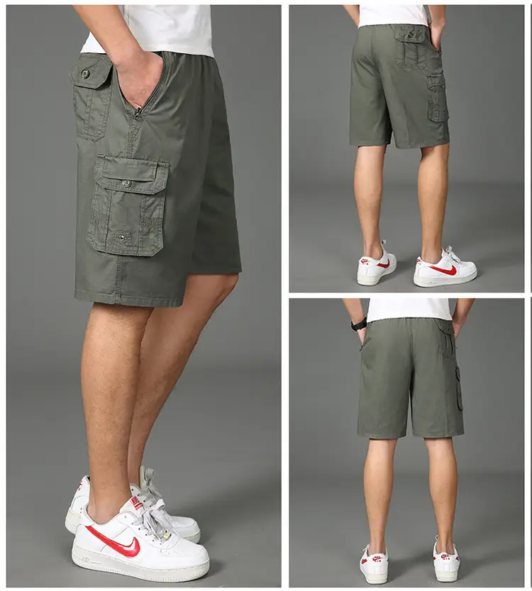 Men's High Waist Cotton Cargo Shorts Medium to XL — feature 6