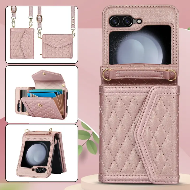 Samsung Z Flip76443 Protective Leather Case with Stickers