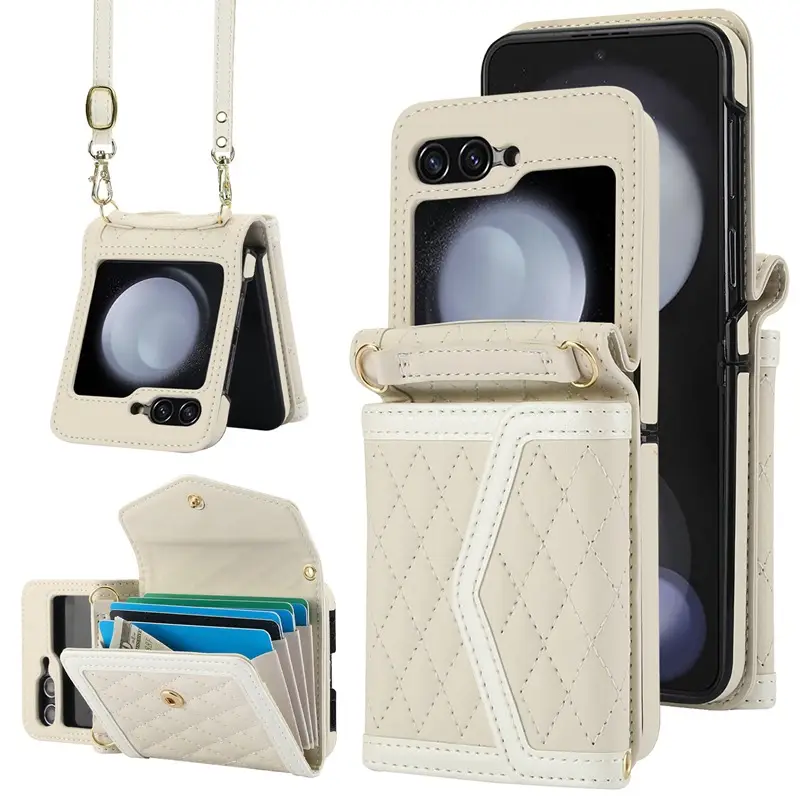 Samsung Z Flip76443 Protective Leather Case with Stickers