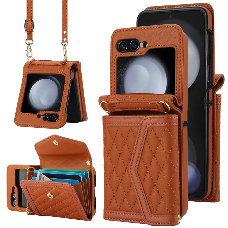 Samsung Z Flip76443 Protective Leather Case with Stickers