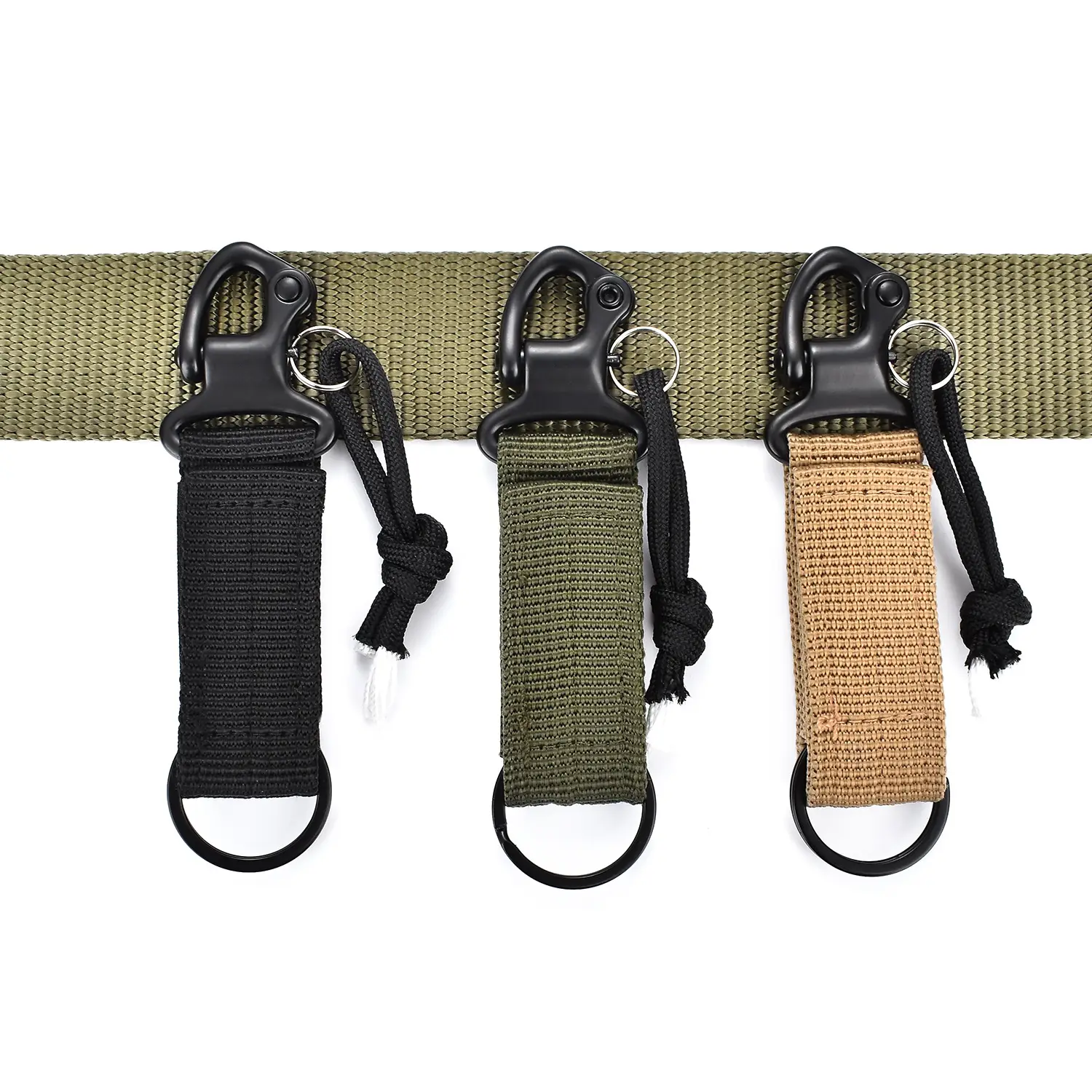 Black Tactical Carabiner Hook for Keychain & Belt