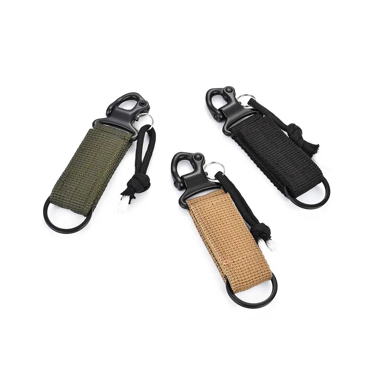 Black Tactical Carabiner Hook for Keychain & Belt