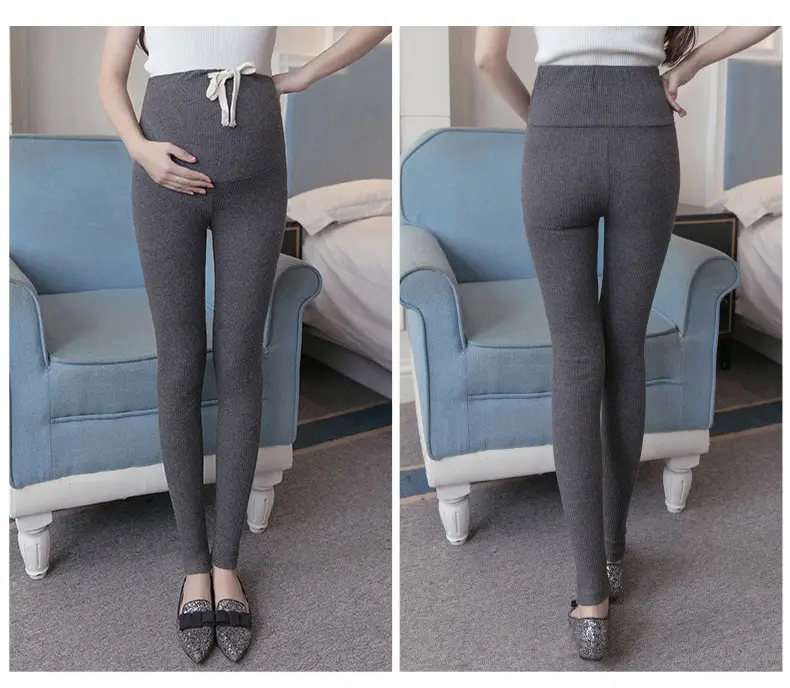 Maternity Leggings Ribbed Spring Fall Thin — feature 14