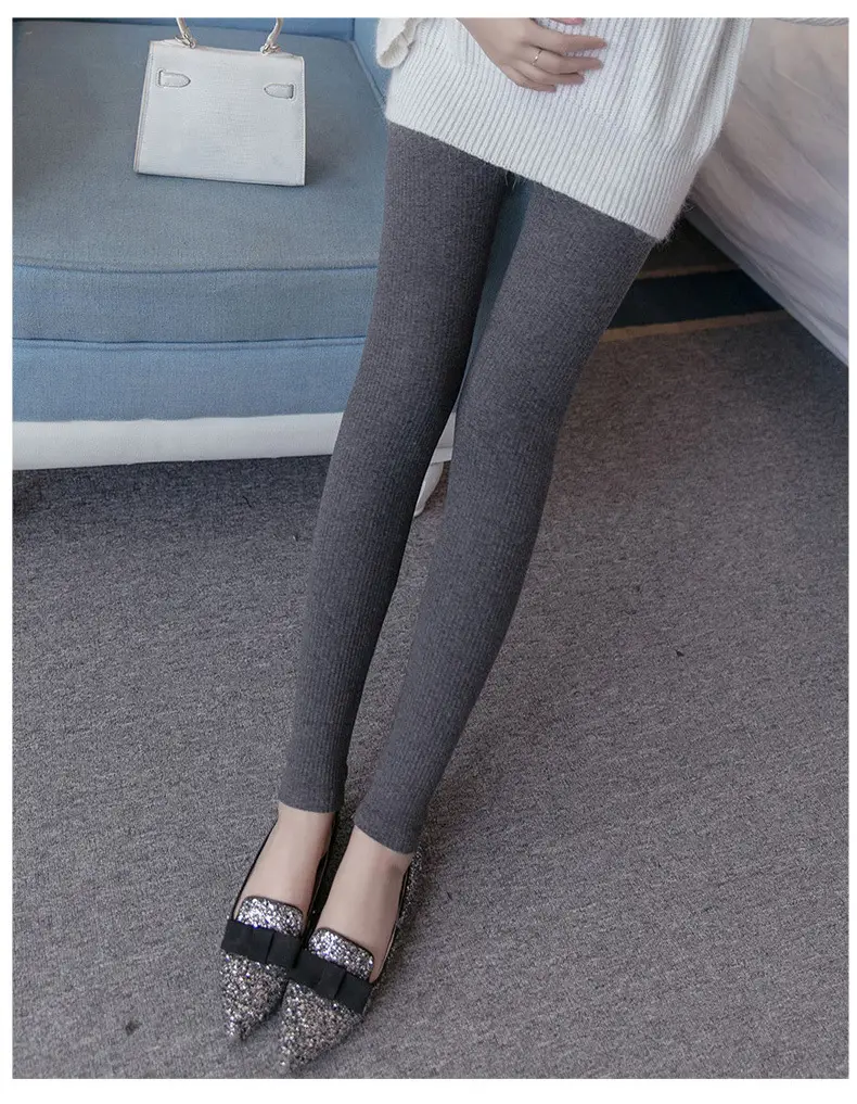 Maternity Leggings Ribbed Spring Fall Thin — feature 15