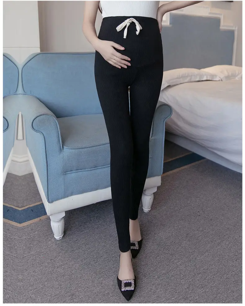 Maternity Leggings Ribbed Spring Fall Thin — feature 18