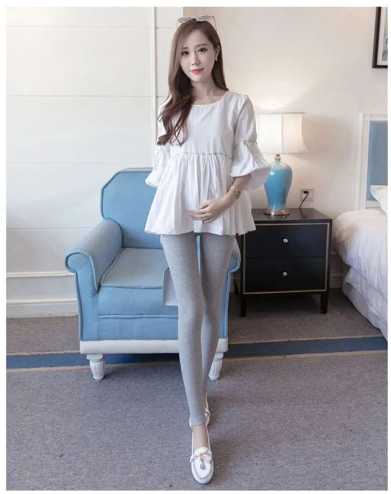 Maternity Leggings Ribbed Spring Fall Thin — feature 19