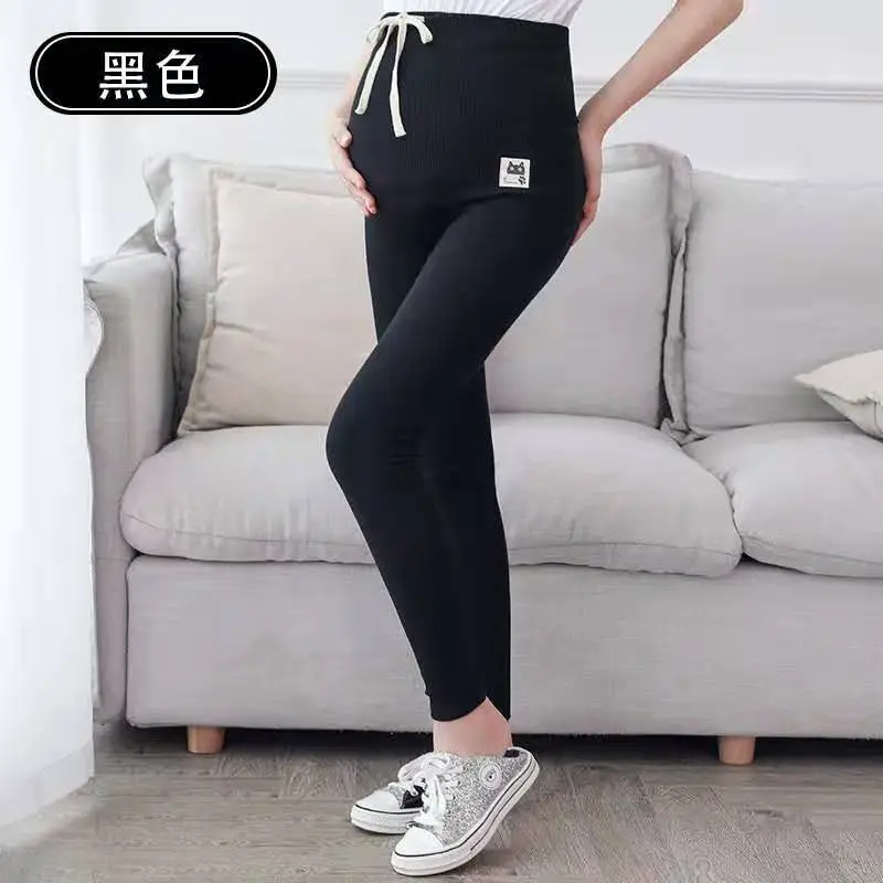 Maternity Leggings Ribbed Spring Fall Thin - Image 7