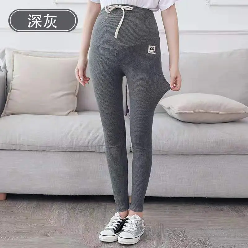 Maternity Leggings Ribbed Spring Fall Thin - Image 8