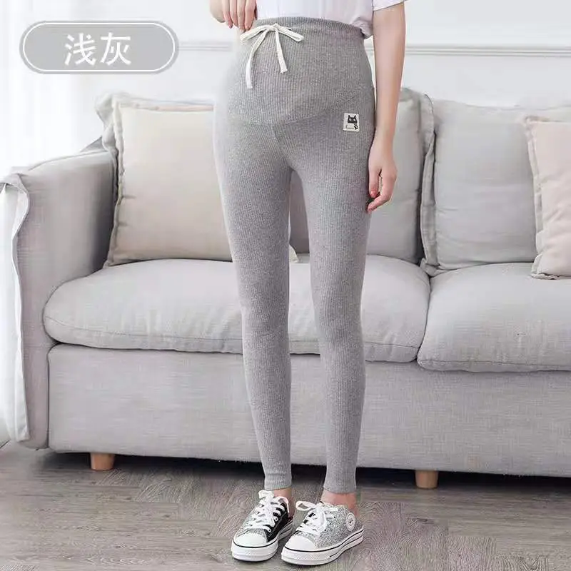 Maternity Leggings Ribbed Spring Fall Thin - Image 9
