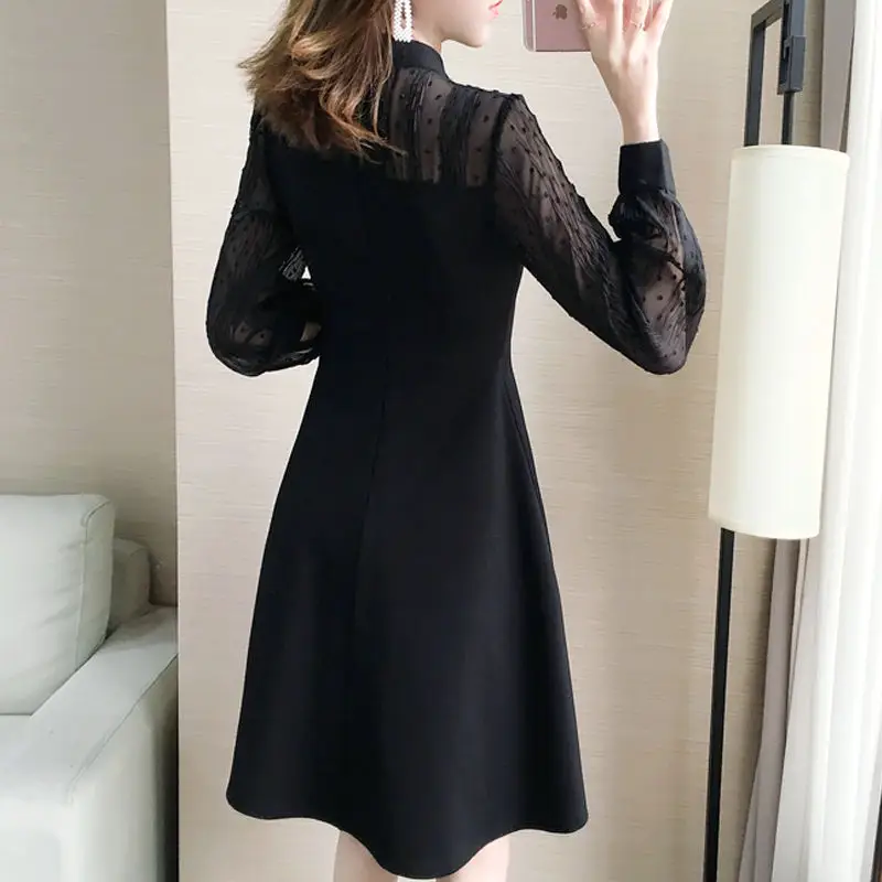 Black Lace A-Line Skirt for Women Large Size