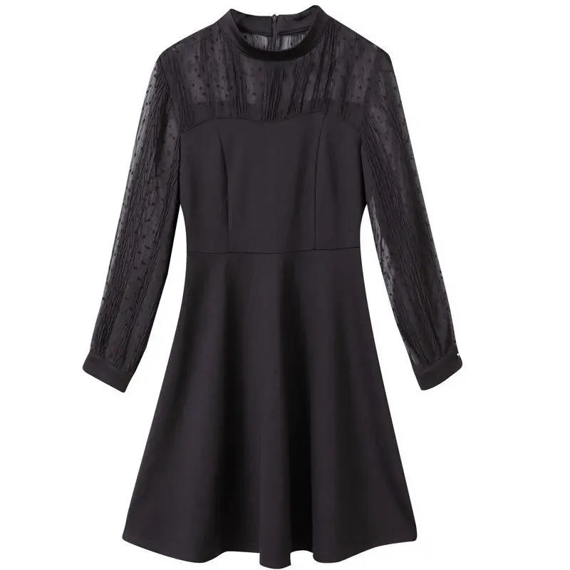 Black Lace A-Line Skirt for Women Large Size