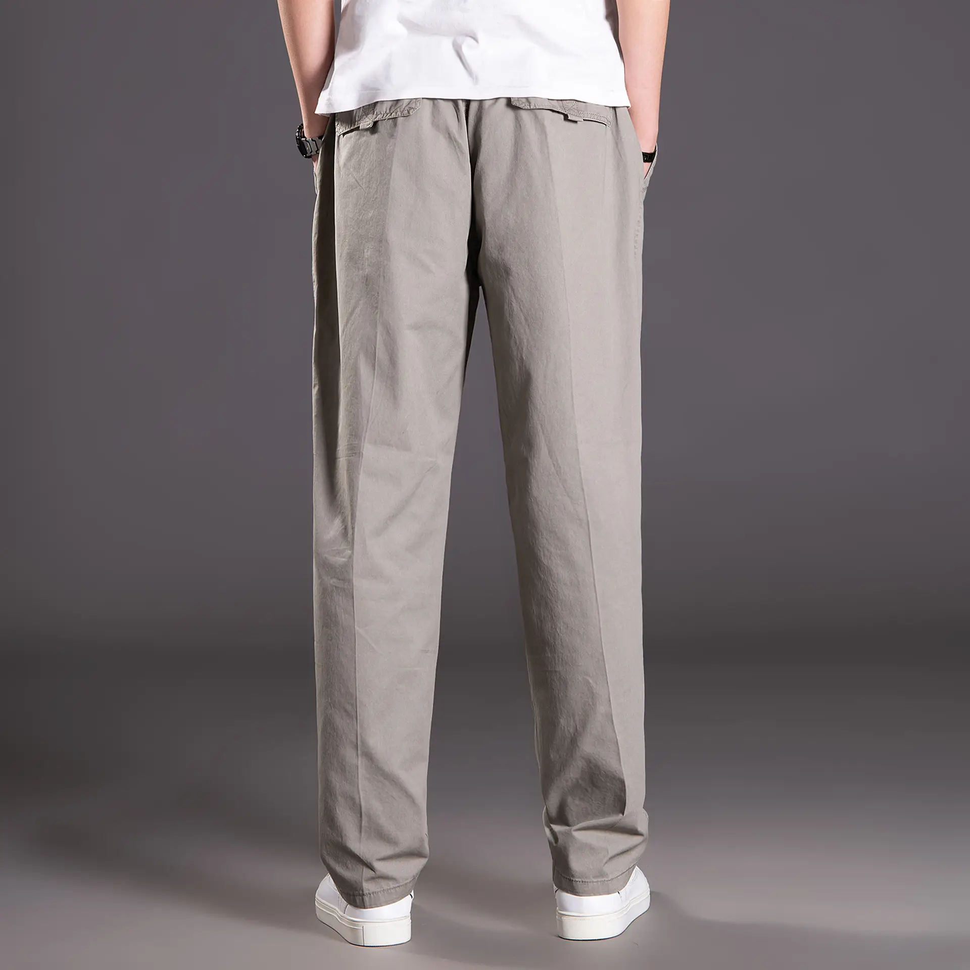 Men's Grey Thin Casual Pants 2023 Spring Summer - Image 8
