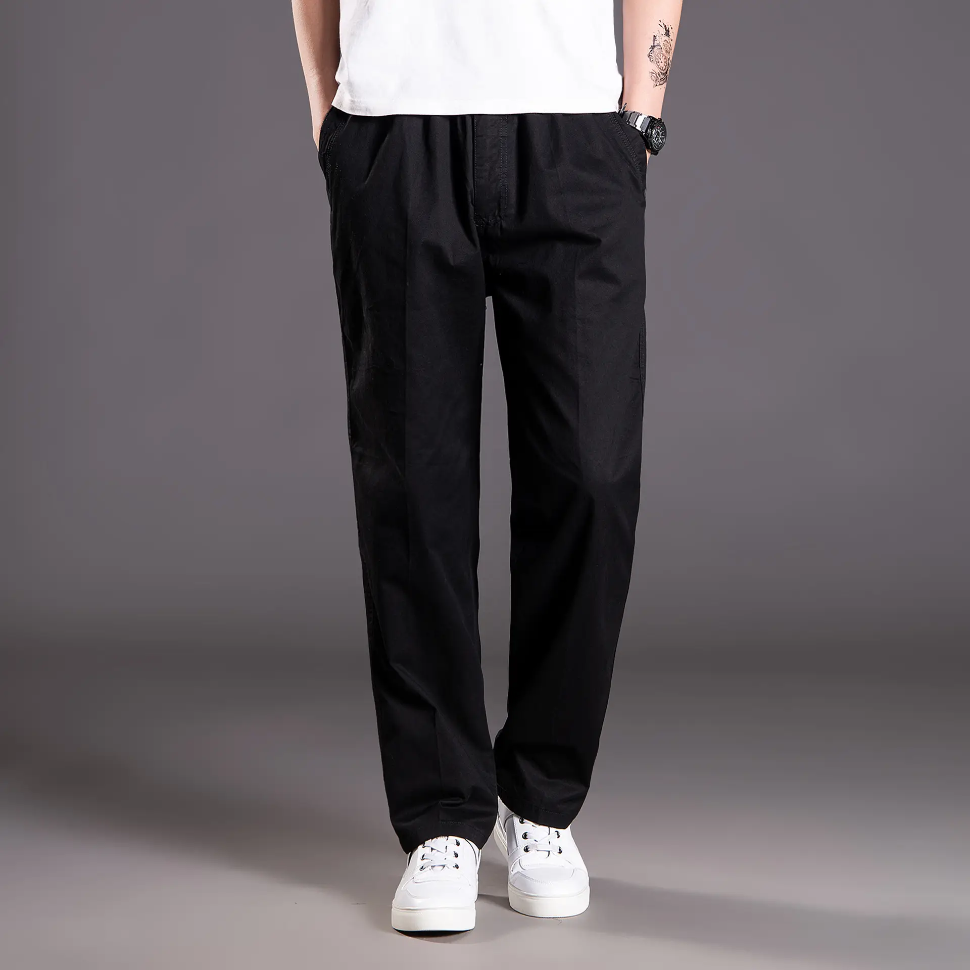 Men's Grey Thin Casual Pants 2023 Spring Summer - Image 2