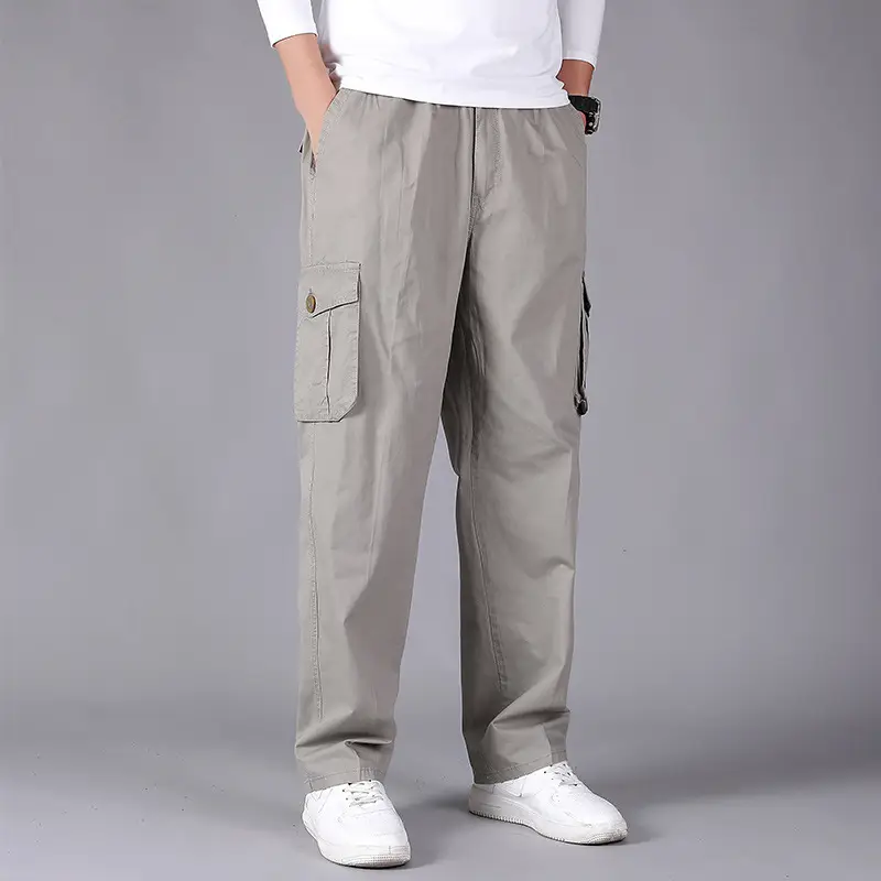 Men's New Casual Pants Grey Medium Cargo Pocket - Image 6
