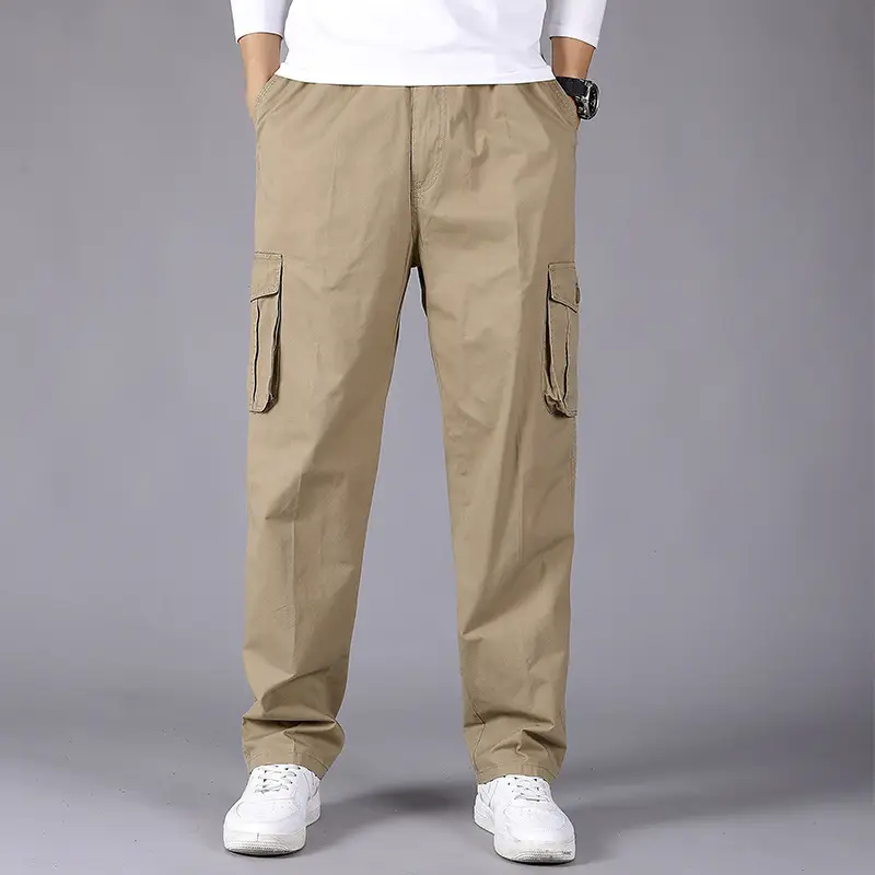 Men's New Casual Pants Grey Medium Cargo Pocket - Image 7