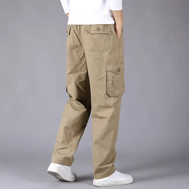 Men's New Casual Pants Grey Medium Cargo Pocket - Image 8