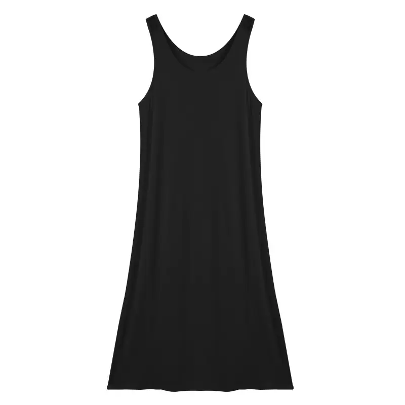 White Mid-Length Modal Undershirt Skirt for Women - Image 61
