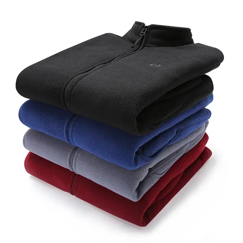 Men's Maroon Fleece Collar Jacket with Zip Front - Image 7