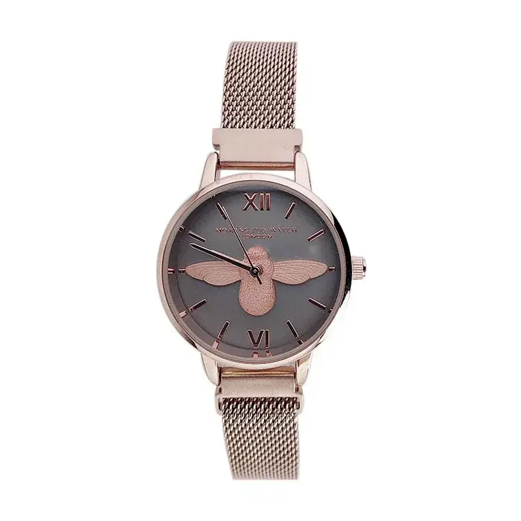 Women's Bee Design Watch Rose Gold Mesh Belt