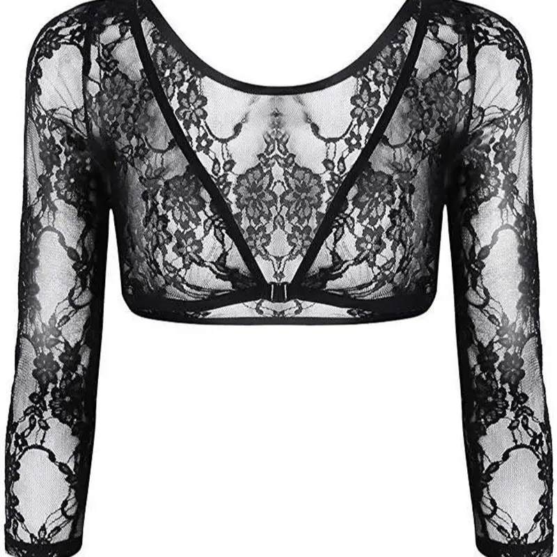 2021 Lace Long Sleeve V-Neck Top - Image 8