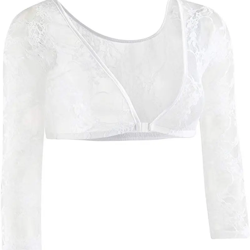 2021 Lace Long Sleeve V-Neck Top - Image 9