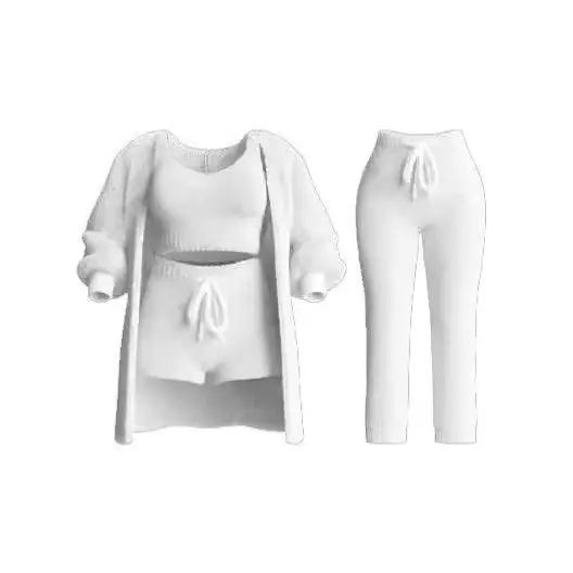 2025 Knitted Plush Long Sleeve Vest Shorts Set Black