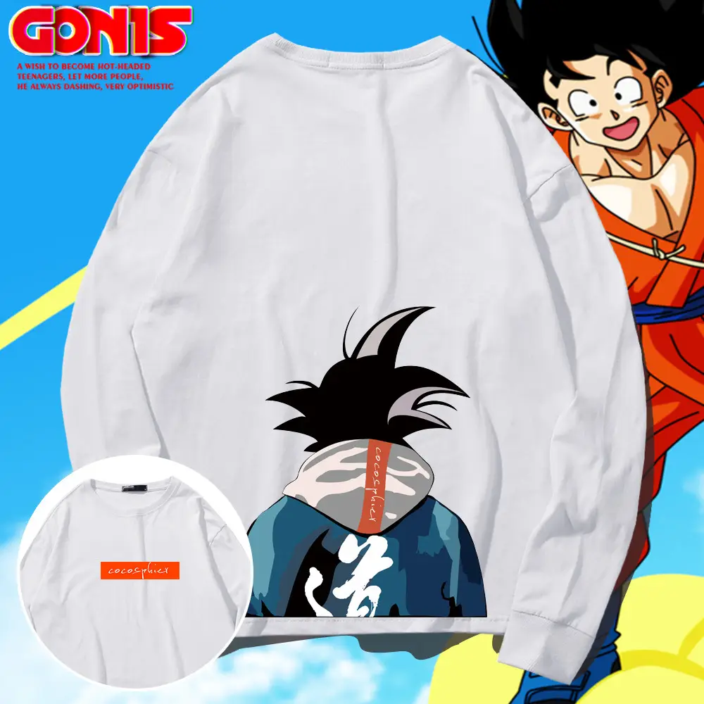 Men Long Sleeve T-Shirt Dragon Ball Graphic Yellow Cotton - Image 11