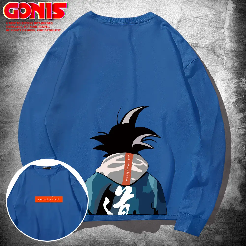 Men Long Sleeve T-Shirt Dragon Ball Graphic Yellow Cotton - Image 14