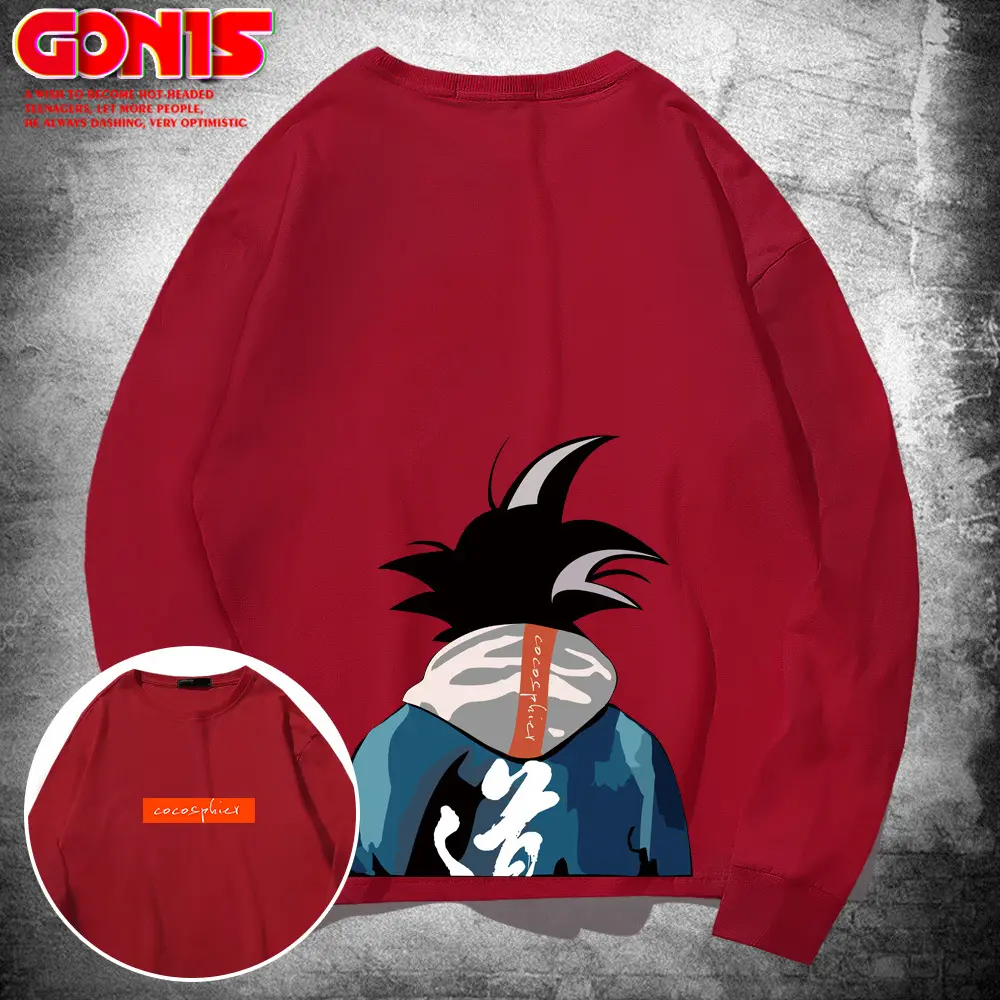 Men Long Sleeve T-Shirt Dragon Ball Graphic Yellow Cotton - Image 4