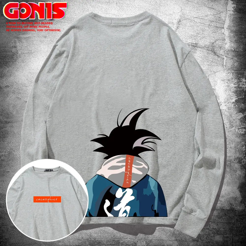 Men Long Sleeve T-Shirt Dragon Ball Graphic Yellow Cotton - Image 7
