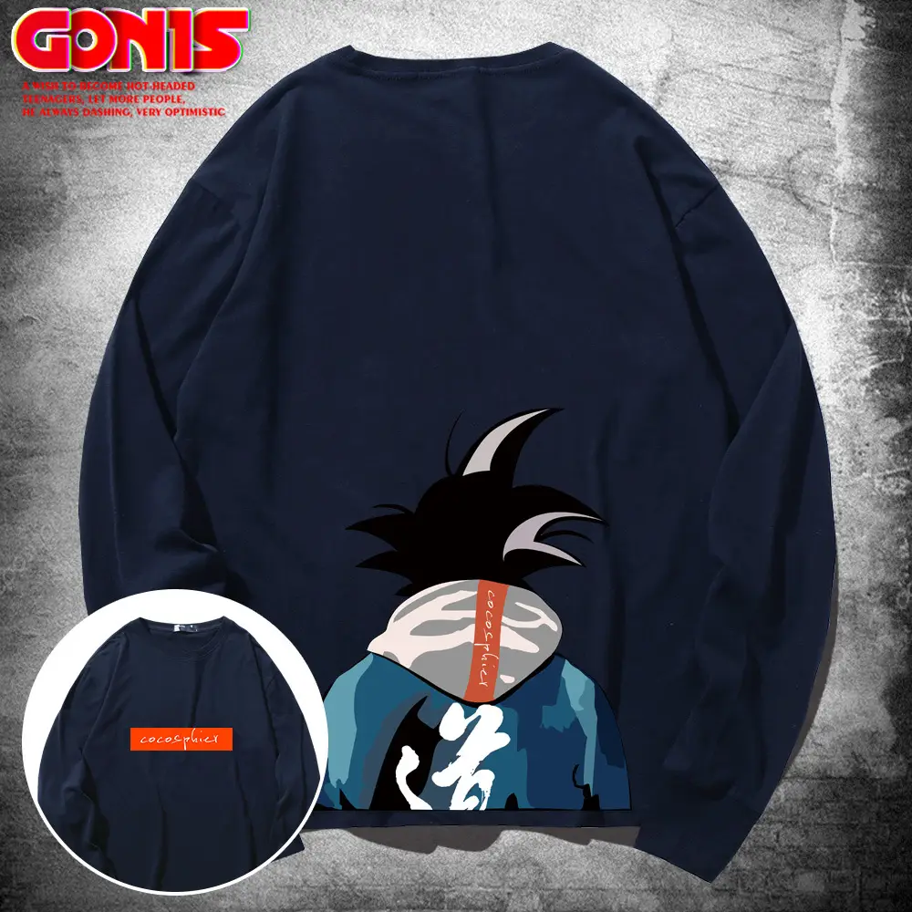 Men Long Sleeve T-Shirt Dragon Ball Graphic Yellow Cotton - Image 9