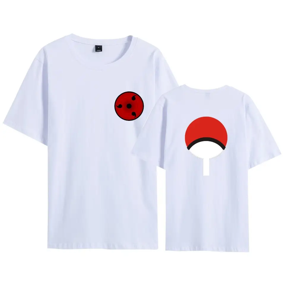 Sasuke Naruto Anime T-Shirt Grey Short Sleeve - Image 2